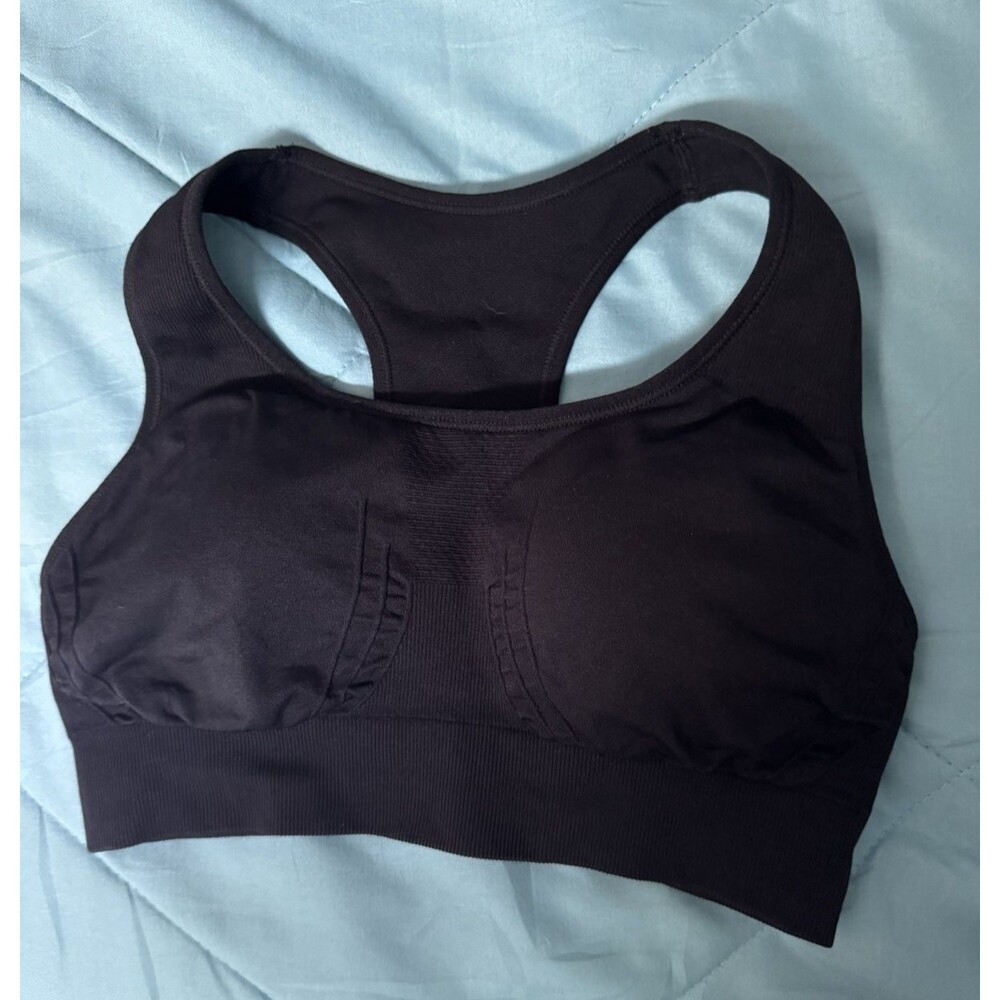 Body and Bra, Medium, Racerback Sports Bra, Black